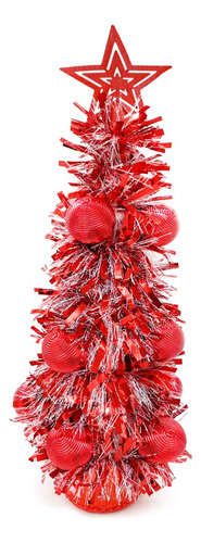 Árbol De Navidad, Decorado, Armado Metalizado 54 Cm, 12763 Color Rojo