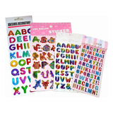 Kit C/4 Cartelas Stickers Adesivo Decorativo Letras Alfabeto