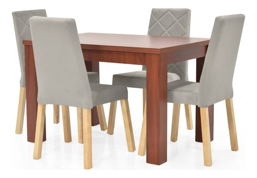 Comedor Merida 4 Puestos Y Sillas Liverpool Tela Color Cedro-taupe