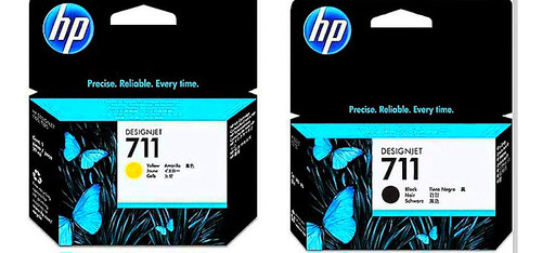 Cartucho Hp 711 Black 80ml + Yellow Original.