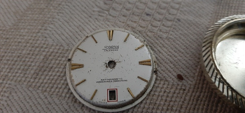 Reloj Miniatura Antiguo Sorna Mesa Calendario, No Funciona. 