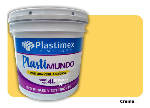 Pintura Vinílica Acrílica Plastimex 4 Litros Varios Colores