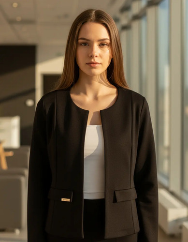 Saco Blazer Mujer Corto Bolsas Abiertoelegante Srech Vick200