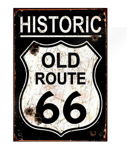 Cartel Chapa Vintage Retro Ruta 66 Old Route Viejo Givan