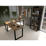Kit Home Office Mesa Em L 150x150cm + Estante Industrial 