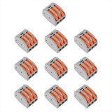 10 Conectores Rápido Eléctricos Tipo Wago Para Unir 3 Cables