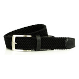 Cinturón Unifaz Cordón Por Cuero Para Hombre Trenza Vélez Color Negro Talla 36