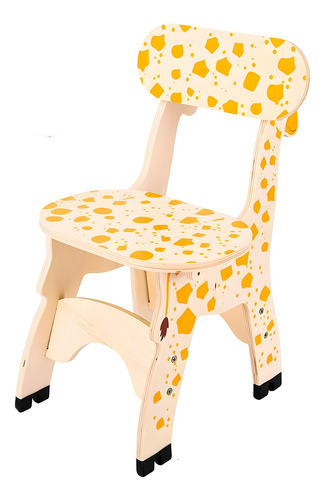 Silla Infantil De Madera Con Diseño De Jirafa 24x18.5x41 Cm 