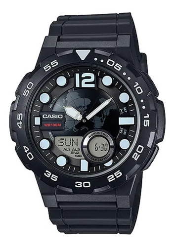 Reloj Casio Clásico Aeq-100w-1a Wr 100m Agente Oficial Casio