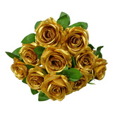 Flores De Casamento Artificiais De Flor De Ouro Rosa O Vaso