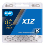 Cadena Bicicleta Kmc X12 Plata 12 Velocidades 126 Links Plateado