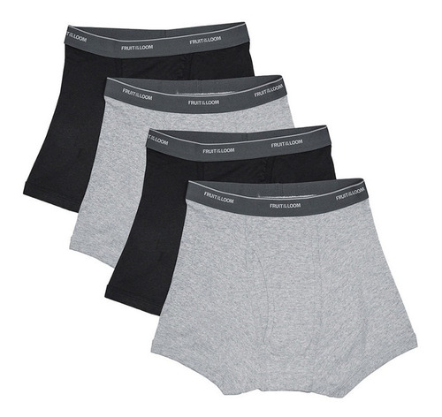 Boxer Fruit Of The Loom Caballero 4pack 4tr761m Negro/gris