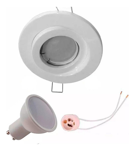 Spot Led Embutir Circular Plastico + Dicro Led 7w Colores