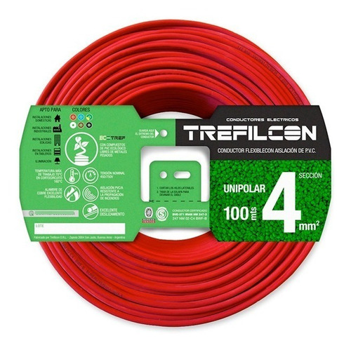 Cables Unipolar 4mm Trefilcon Normalizado 100 Metros
