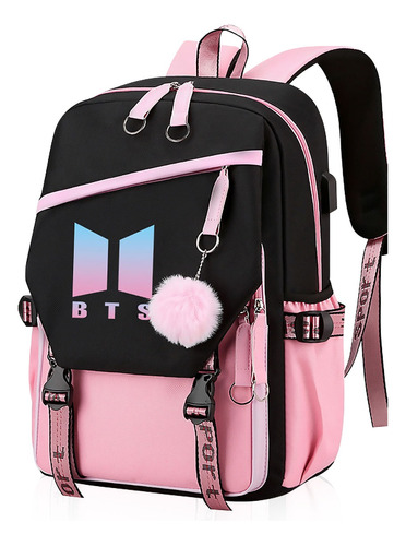 Bts Mochila Con Interfaz Usb Gran Capacidad Estilo Coreano