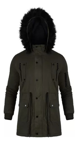 Campera Parka Farenheite Hidden Verde Militar Talle M