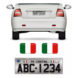 Par Bandeiras Itália Placa De Carro Moto Adesivas Resinadas