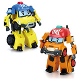 Robocar Poli [2 Pack] Mark + Bucky Transforming Robot Toys,