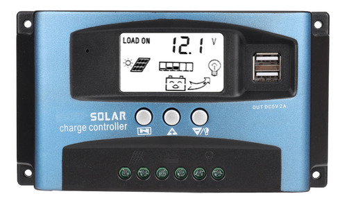 Controlador De Carga Solar Mppt 60a, Doble Pantalla Lcd Usb,