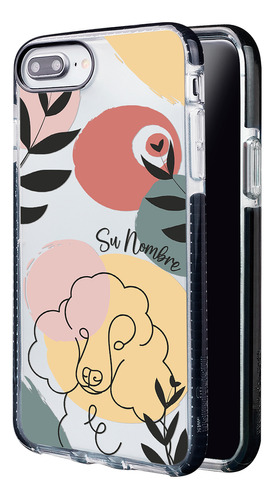 Funda Para iPhone Mujer Perrito Poodle Minimal Con Su Nombre