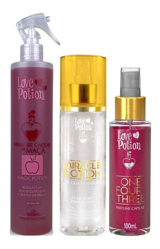 Love Potion Vinagre Capilar 500ml + Miracle + Perfume Cabelo