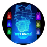 Lampara Led 3d Rgb Acrilico Hello Kitty Personalizada Touch!