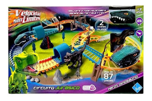 Pista De Autos Dino Truck Circuito Jurásico El Duende Azul Color Verde