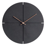 Q Reloj De Pared Silencioso Diseño Simple De Madera Reloj De