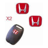 2 Emblemas Honda Rojo Civic 2006 2013 Llave Control Alarma