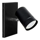 Lampara Spot Aplique Pared 1 Luz Acero Gu10 Apto Led Color Negro