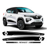 Kit 3 Adesivo Renault Kwid Sport Faixa Lateral Acessórios