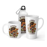 Set De Taza + Botella + Taza Conica El Viaje Es Al Interior