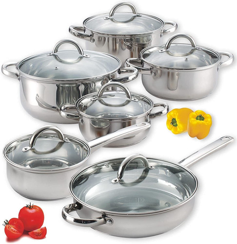 Set De Ollas Cook N Home 12 Piezas Acero Inoxidable