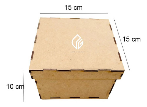 6 Cajas De Madera  Mdf  Regalo Fiesta 15x15x10cm