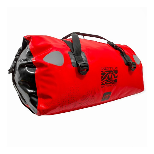 Maleta Drybag Rojo Reptile De Sillín 100% Impermeable 30lts