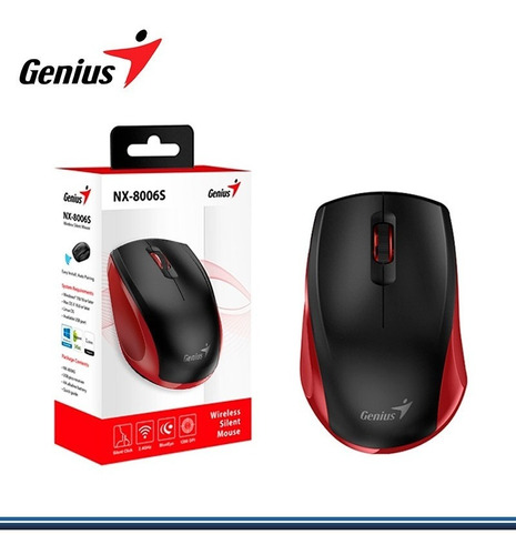 Mouse Genius Inalambrico  Nx-8000s Red/black