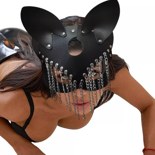 Máscara Orejas Gato Antifaz Cosplay Sexy Gatubela Para Mujer