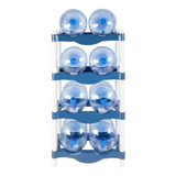 Rack De Plastico Azul Para 8 Garrafones, 4 Niveles