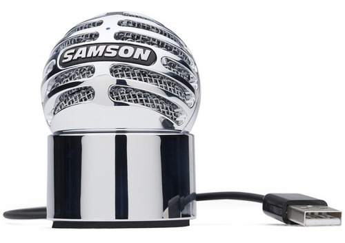 Microfono Usb Condenser Samson Meteorite Cromado Con Base
