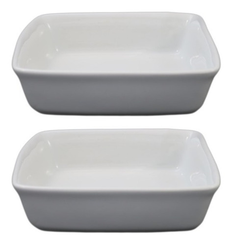 Travessa Quadrada 780ml Porcelana Branca ... 2 Unidades