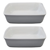 Travessa Quadrada 780ml Porcelana Branca ... 2 Unidades