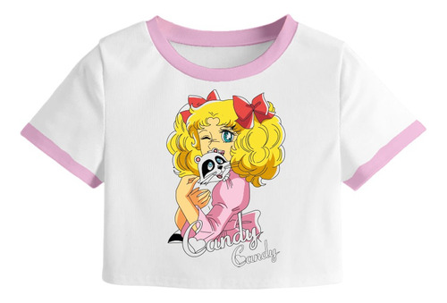 Playera Crop Top Dama Juvenil Anime Candy Candy