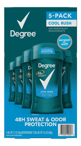 Desodorante Dregree Para Homens Cool Rush 76g Pack Com 5