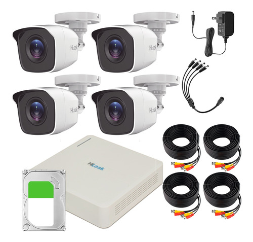 Kit Cctv Hikvision 4 Camaras Alta Definicion + Disco 3tb