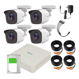 Kit Cctv Hikvision 4 Camaras Alta Definicion + Disco 3tb