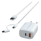 Cargador Con Cable 2en1 Dusted Para iPhone Y iPad (20w, Usb-