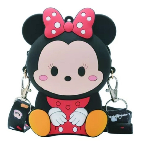 Cartera Bandolera Niñas Mickey Minnie Silicona Kawaii Import