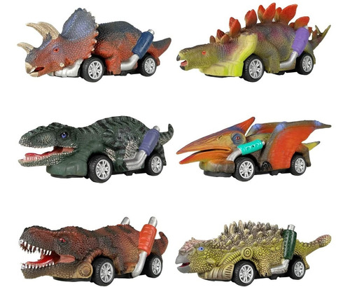 Dinobros Coches De Juguete De Dinosaurio 6 Unidades