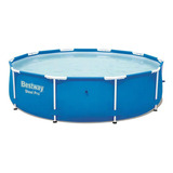 Piscina Estruturada 4.678l Circular Em Pvc Cor Azul Verão