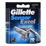 Lâminas Para Barbear Gillette Sensor Excel - Pacote De 10